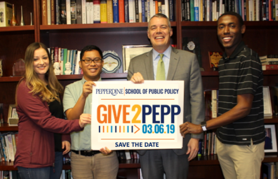 Dean Peterson and SPP students - Give2Pepp Day 2019