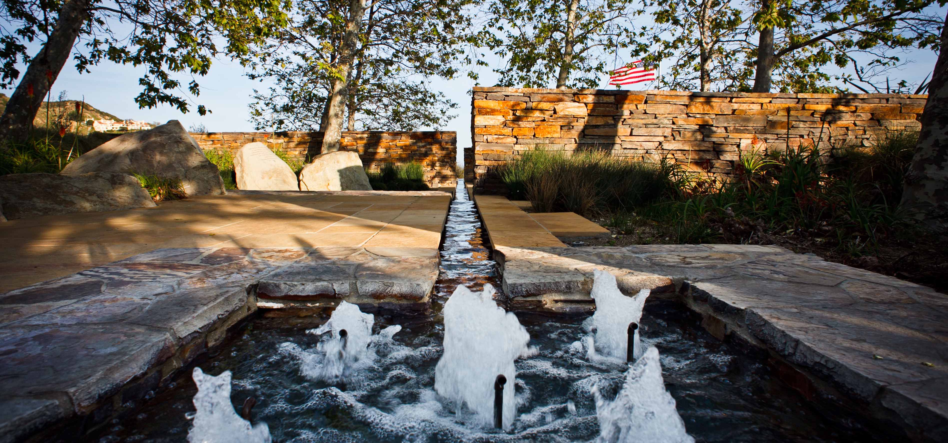 Heroes Garden water fountain - Pepperdine University
