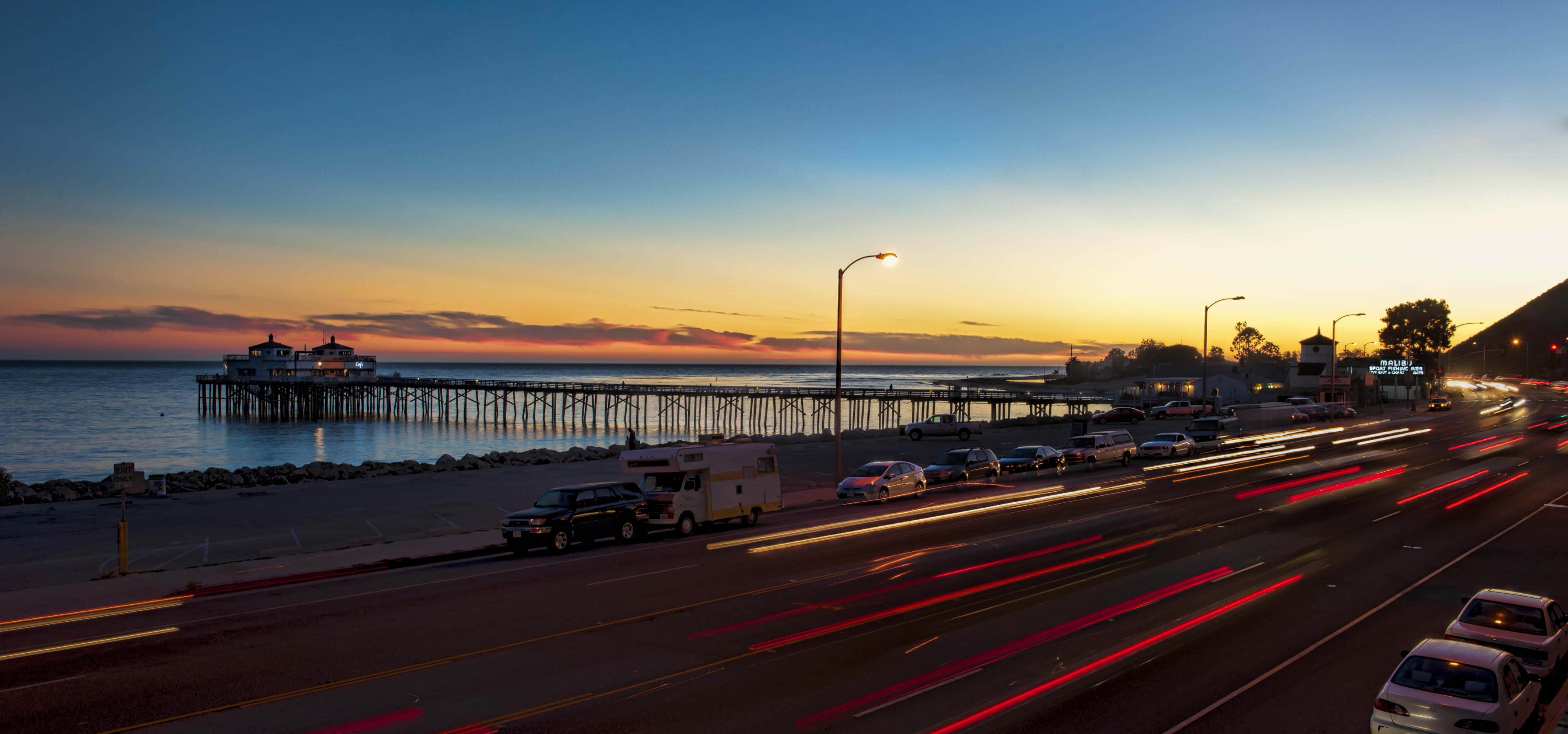 The ocean pier at night - Pepperdine University