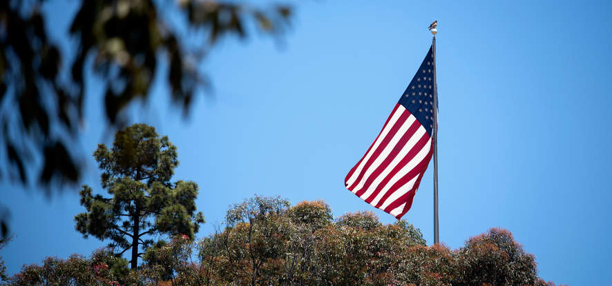 American flag on Pepperdine Campus