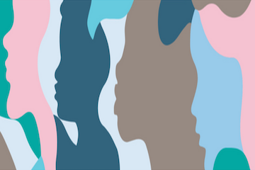 colorful silhouettes of women