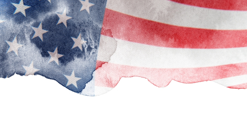 Watercolor American Flag