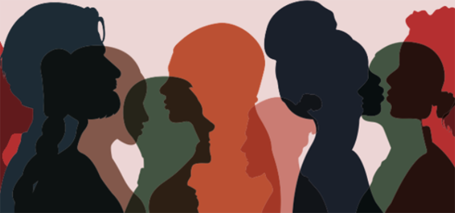 Black History Multi-colored Face Profiles