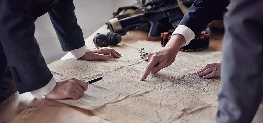 people looking at a map