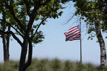 American flag waving