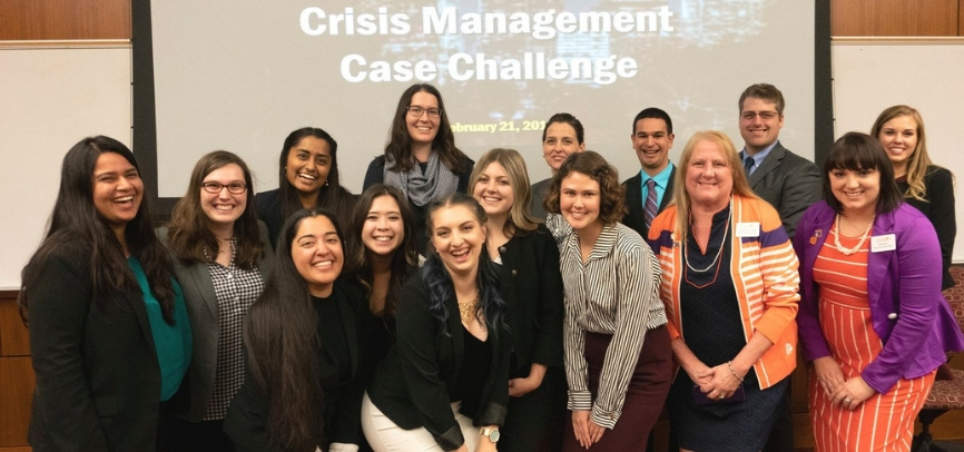 Group of people at the HSAC Crisis Management Case Challenge