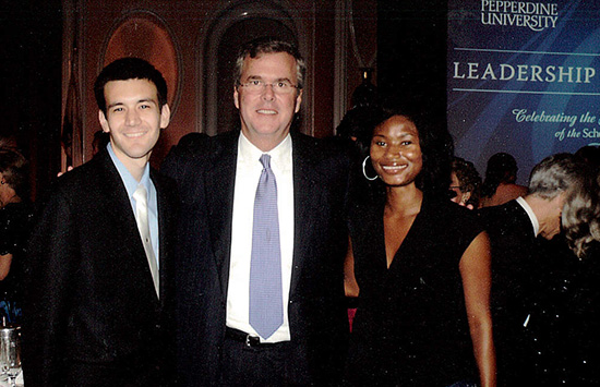 Jeb Bush with two SPP students