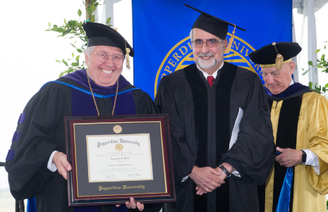 Pepperdine President Andrew Benton and Lawrence 